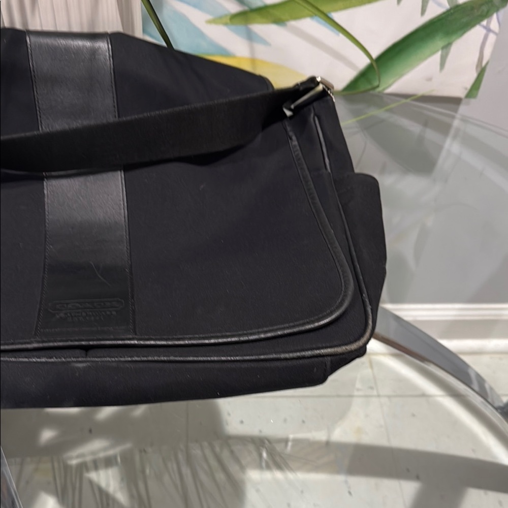 Coach Black Messenger Bag with Leather Accent and Adjustable Strap - Picture 5 of 6